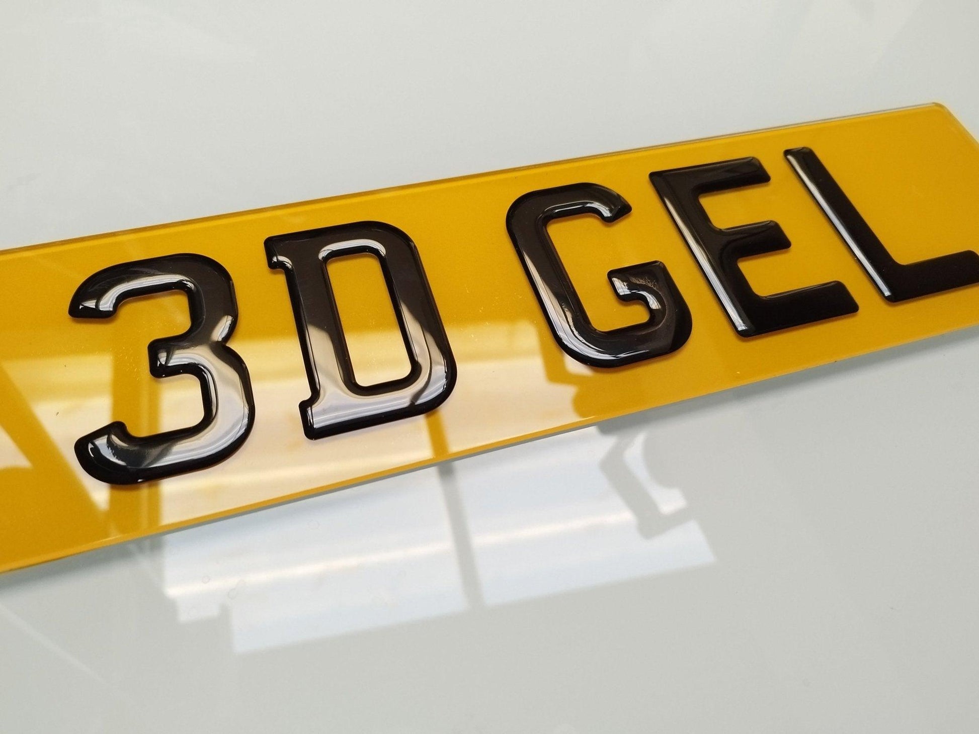 3D Gel Gloss Black Road Legal Number Plates, MOT Friendly, 520mm x 111mm, Standard Oblong 3d gel number plate, Oralite or Nikalite Branded, Car/Van/Trailer Number Plate