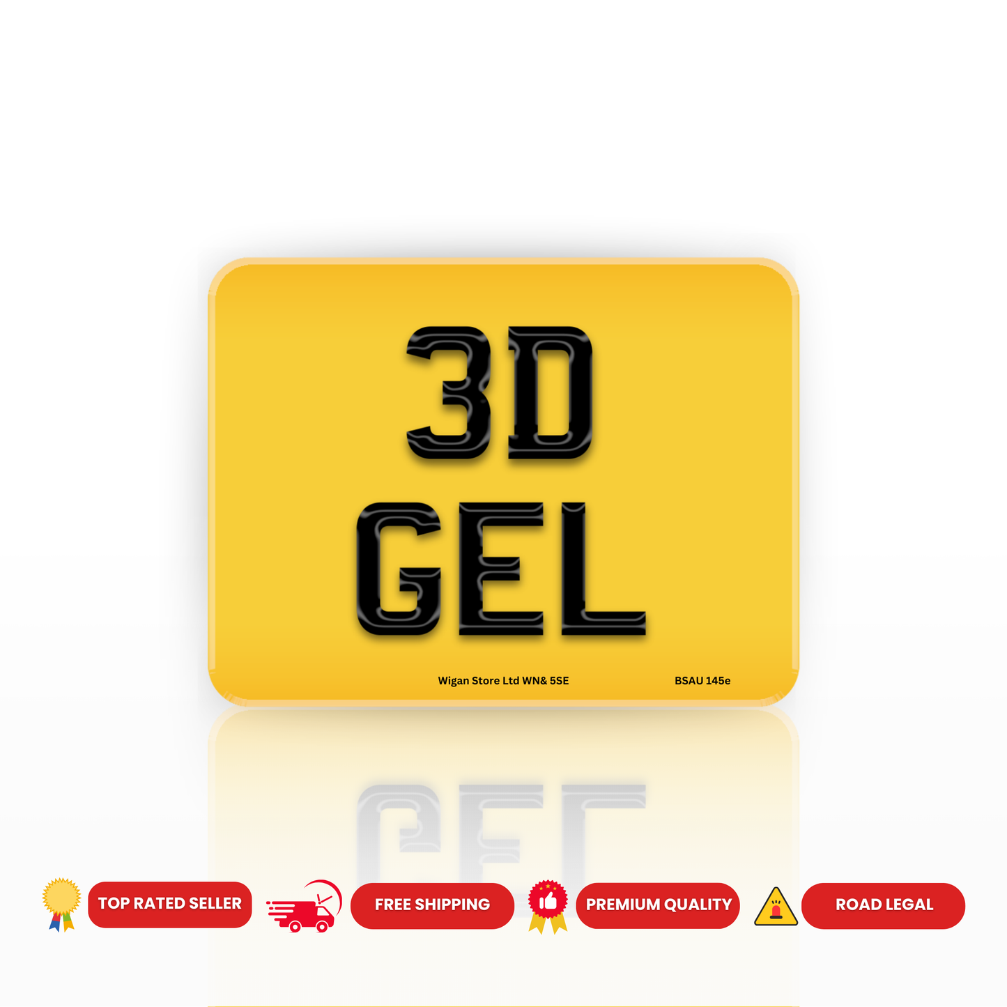 3D GEL 9x7” MOTORBIKE NUMBER PLATE 100% MOT AND ROAD LEGAL