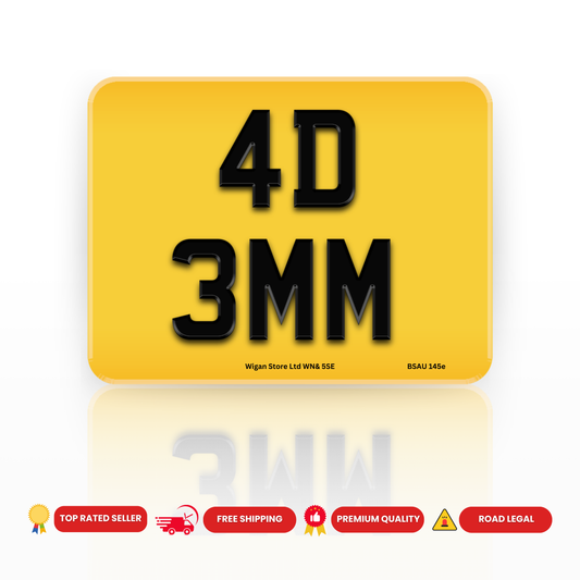 4D 9x7” MOTORBIKE NUMBER PLATE 100% MOT AND ROAD LEGAL