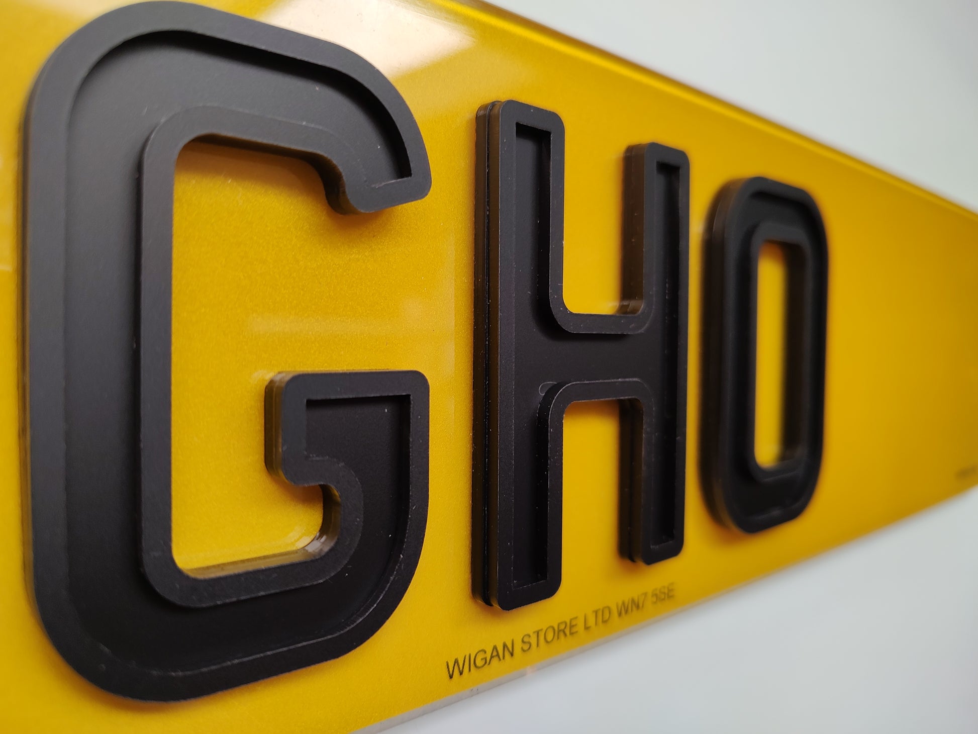 Matte inner matte outline ghost , Leigh, Bolton, Wigan number plate maker, number plate supplier, number plate bulk wholesale supplier