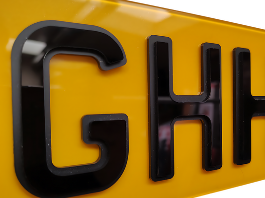 HEX/ Lambo Road Legal Number Plate in Matte Lower Gloss Upper Pyramid