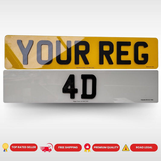 4d Acrylic 3mm Black Letters road legal number plate maker in Leigh, Bolton, Warrington Pair of number plates for car/van/trailer Number plates made while u wait