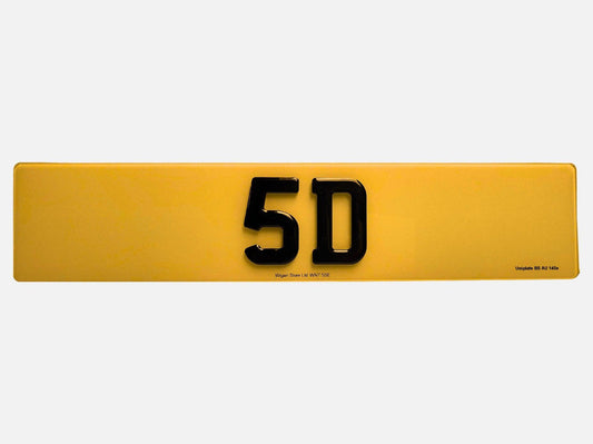 Pair of 4D Acrylic PLUS 3D Gel ON TOP Number Plates, Gloss Black, Road Legal Plates - Leigh Number Plates