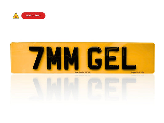 4d 7mm gel road legal number plate, pair of front and rear car, van, trailer number plate 5d