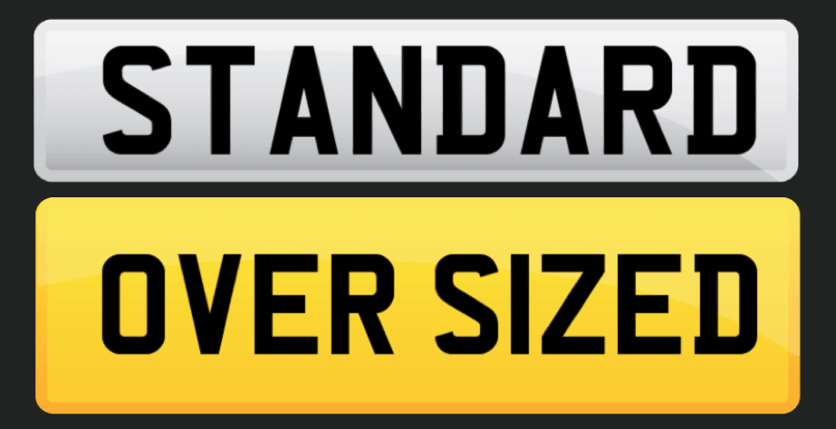 Pair Oversized Rear Standard Front Number Plate Range Rover Bentley Sports - Leigh Number Plates