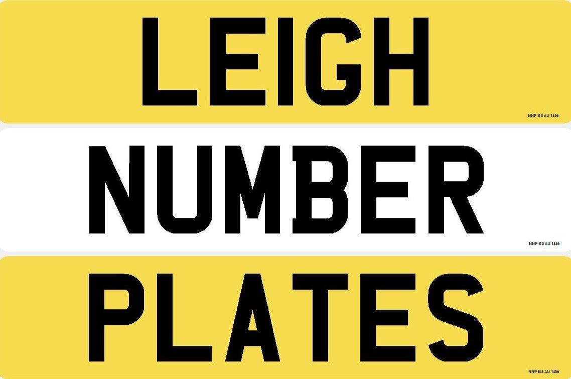 Standard oblong road legal mot friendly number plate for car, caravan, trailer, replacement plate made while u wait in Leigh, wigan, atherton, bolton. delivers all over UK