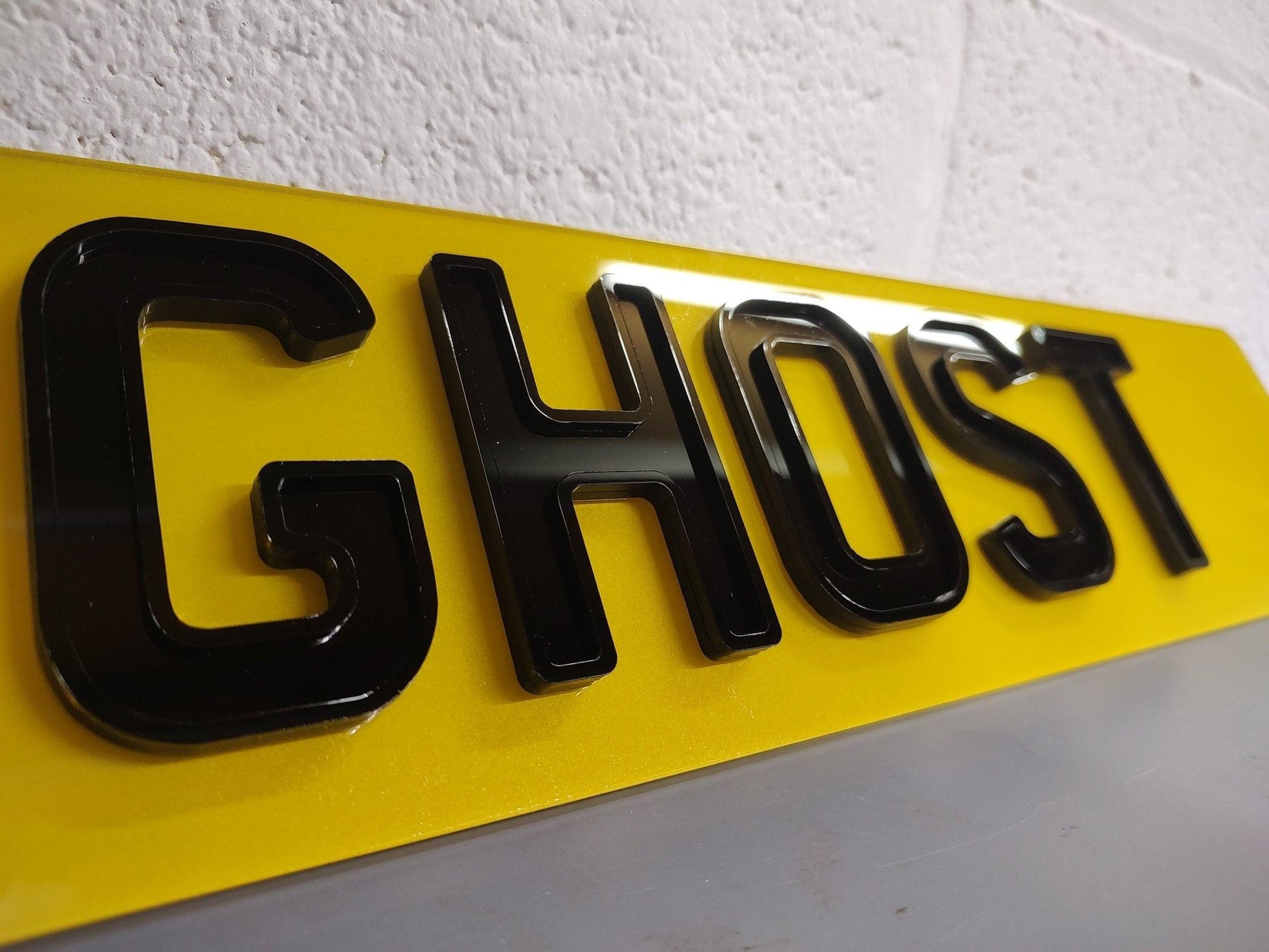 SET of 4D GHOST Outline 350 Acrylic Number Plate Letters - Leigh Number Plates